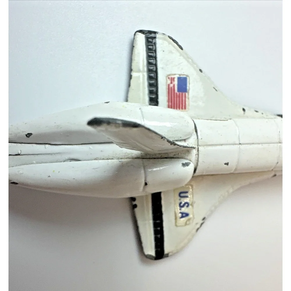 Vintage Ertl NASA Space Shuttle Die Cast Metal Toy USA White Orbiter 3 Inch